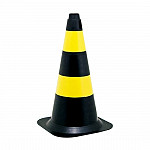 cone para sinalização preto/amarelo plt plastcor