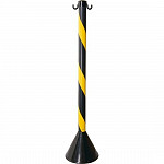 pedestal plastico zebrado preto/amarelo 90cm plastcor