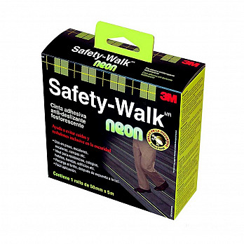 ANTIDERRAPANTE SAFETY WALK FOSFORESCENTE NEON 050X5 3M