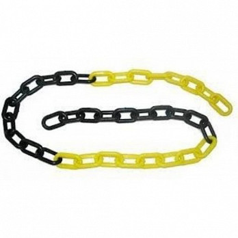 CORRENTE PLÁSTICA PRETA E AMARELA PARA PEDESTAL PEQUENO 1METRO PLASTCOR