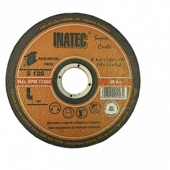 KIT COM 10 DISCO DE CORTE FINO 115X1.0X22.2 PA10062 INATEC