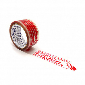 FITA TRANSPARENTE PRÉ-IMPRESSA LACRE INVIOLÁVEL HOTMELT 45MMX100 METROS