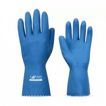 LUVA LATEX SILVER STD FORRO VERNIZ AZUL CA16312 VOLK