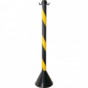 PEDESTAL PLASTICO ZEBRADO PRETO/AMARELO 90CM PLASTCOR