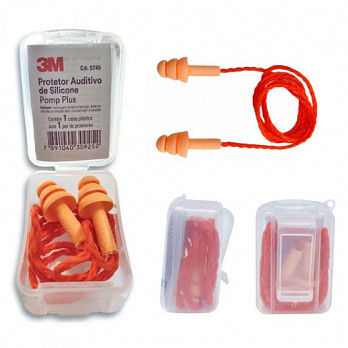 PROTETOR AURICULAR POMP PLUS SILICONE C/CORDÃO POL 19DB CA 5745 3M